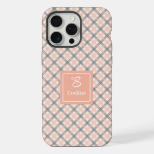 Modern Coral Grey iPhone Case Clear Name Accent