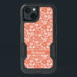 Modern Coral Peach Spring Flower Pattern Monogram<br><div class="desc">Modern Coral Peach Spring Flower Pattern Monogram iPhone protective case with space for your name or monogram. Easy to customize with text,  fonts,  and colours. Created by Zazzle pro designer BK Thompson exclusively for Cedar and String; please contact us if you need assistance with the design.</div>