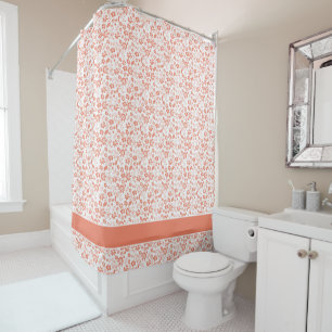 Modern Coral Peach Tropical Floral Pattern