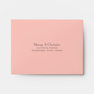 Modern Coral Pink Self Addressed Return Address Envelope