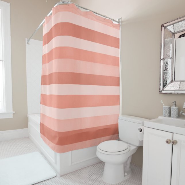 Modern Coral Pink Textured Stripes Pattern (In Situ)