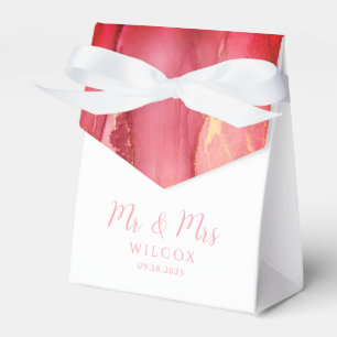 Modern Coral Pink Wedding Favour Box