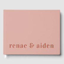 Modern Coral Wedding Guest book
