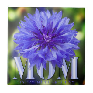 Modern Cornflower Elegant Blue Mother’s Day  Tile