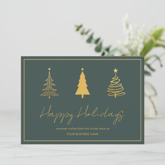 Modern Corporate Business Holiday Card (Standing Front)