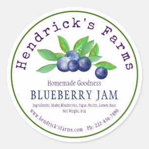 Modern Corporate "Homemade Jam"  Custom Classic Round Sticker