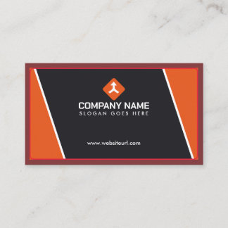 Modern Corporate Orange Black Professional Business Card