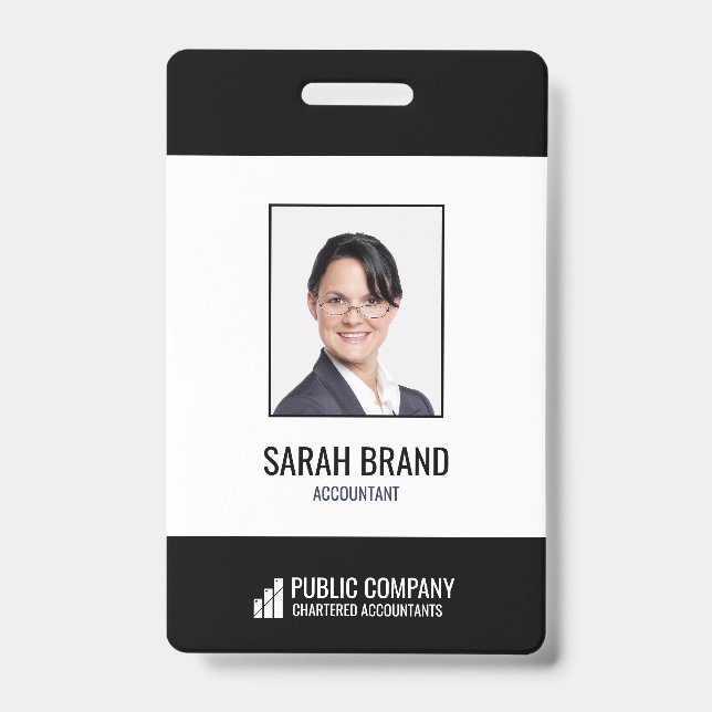 Modern Corporate Staff Employee Business ID Badge (Front)