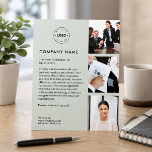 Modern Corpotate Custom Logo Sage Green Business Flyer