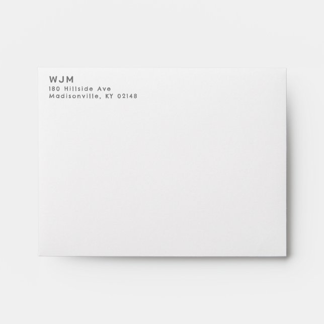 Modern Correspondence Return Address Mailing Envelope (Front)