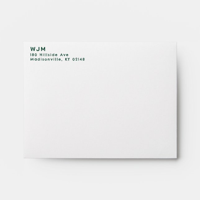 Modern Correspondence Return Address Mailing Envelope (Front)
