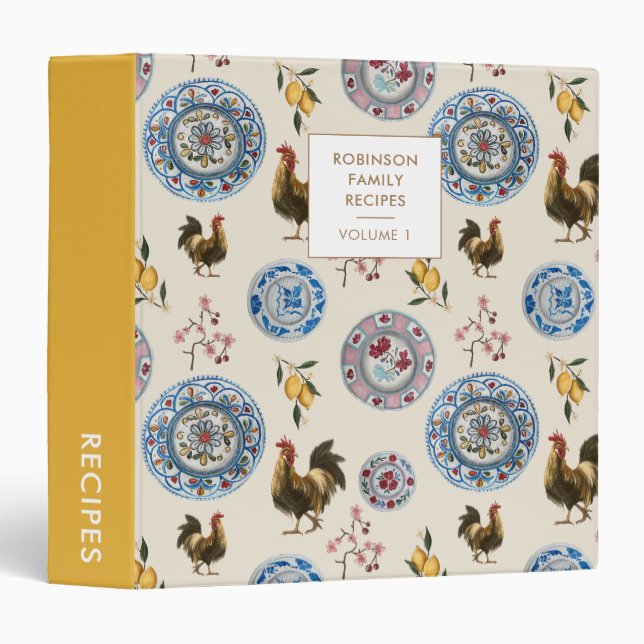 Modern Cottage Farmhouse Personalized Recipe Binder (Front/Spine)