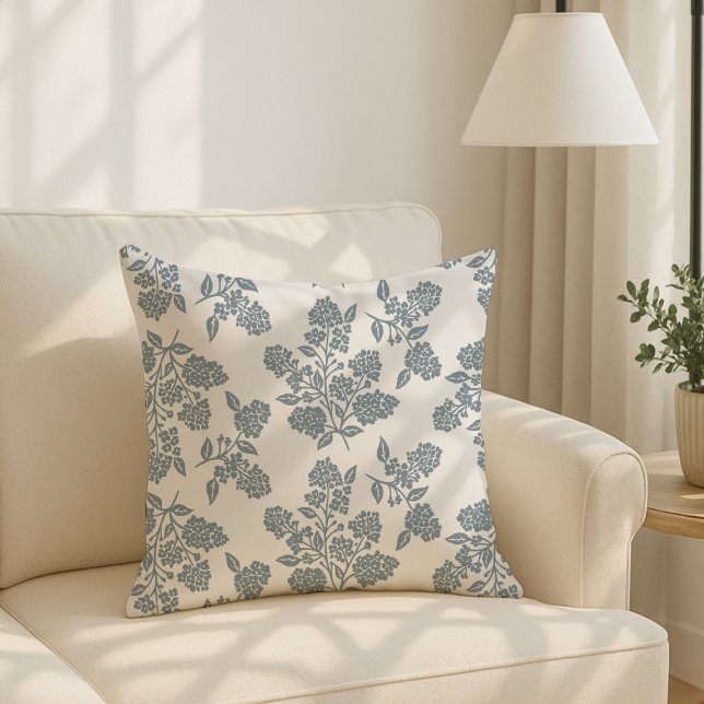 Modern Cottage style, floral Throw Pillow (Creator Uploaded)