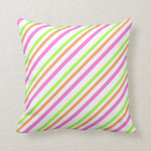 Modern Cotton Candy Stripes Trendy Throw Pillow