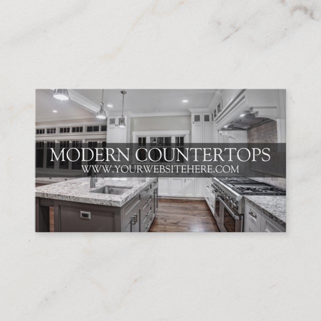 Modern Countertops Construction Business Card (Front)