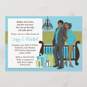 Modern Couple Baby Shower Invitation for Boy