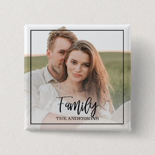 Modern Couple Collage Photo & lovely Family Gift 2 Inch Square Button