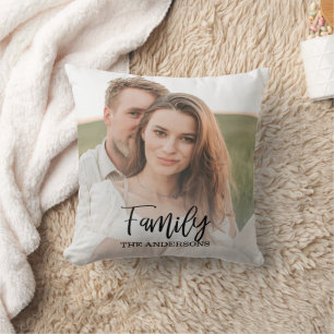 Modern Couple Collage Photo & lovely Family Gift Throw Pillow