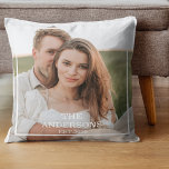 Modern Couple Collage Photo & Minimal Family Gift Throw Pillow<br><div class="desc">Modern Couple Collage Photo & Minimal Family Gift</div>