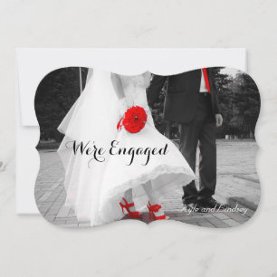 Modern Couple Engagement Announcement Photo Card