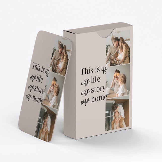 Modern Couple Family Photo & Family Quote Lovely Playing Cards (Creator Uploaded)