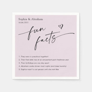 Modern Couple Fun Facts Wedding Napkin