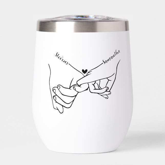 Modern Couple Holding hands Custom name wedding  (Front)