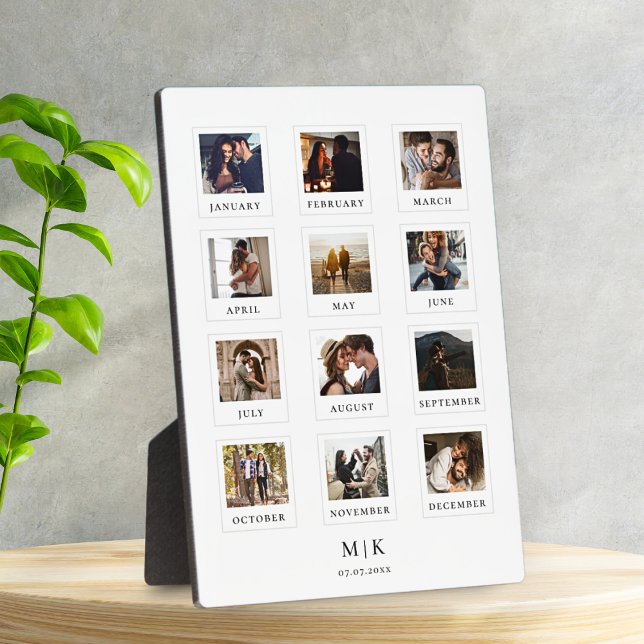 Modern Couple Love Anniversary Wedding Photo Plaque (Creator Uploaded)