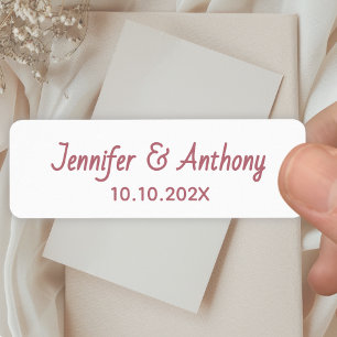 Modern Couple Names & Date Wedding - Rose Gold