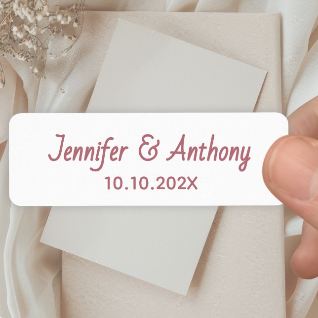 Modern Couple Names & Date Wedding - Rose Gold (Créateur téléchargé)