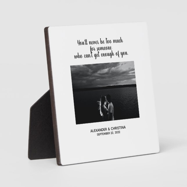 Modern Couple Personalized Love Quote Plaque (Front)