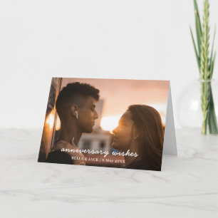 Modern Couple Photo Anniversary Design Card