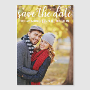Modern Couple Photo Magnetic Save The Date