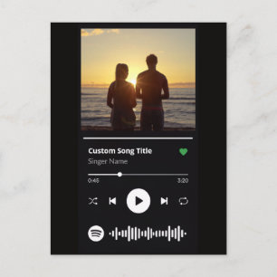 Modern Couple Photo Personalized Any Song Postcard