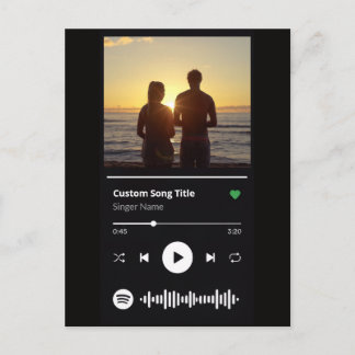 Modern Couple Photo Personalized Any Song Postcard