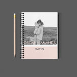 Modern Couple Photo Pink & Grey Perosnalized Name Planner<br><div class="desc">Modern Couple Photo Pink & Grey Perosnalized Name</div>