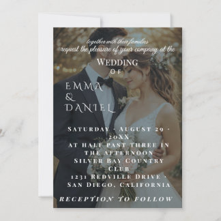 Modern Couple Photo Wedding Invitation template 