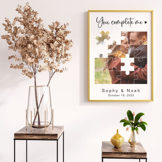 Modern Couple Wedding Photo | Photo Puzzle Poster (Creator Uploaded)