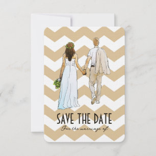 Modern Couple Wedding Save The Date Card