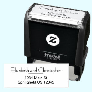 Modern Couples Custom Name Return Address Self-inking Stamp