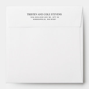 Modern Couples Full Names and Return Address Envelope
