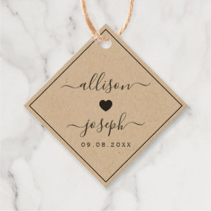 Modern Couple's Names Wedding or Shower Gift Tags