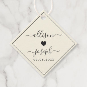 Modern Couple's Names Wedding or Shower Gift Tags