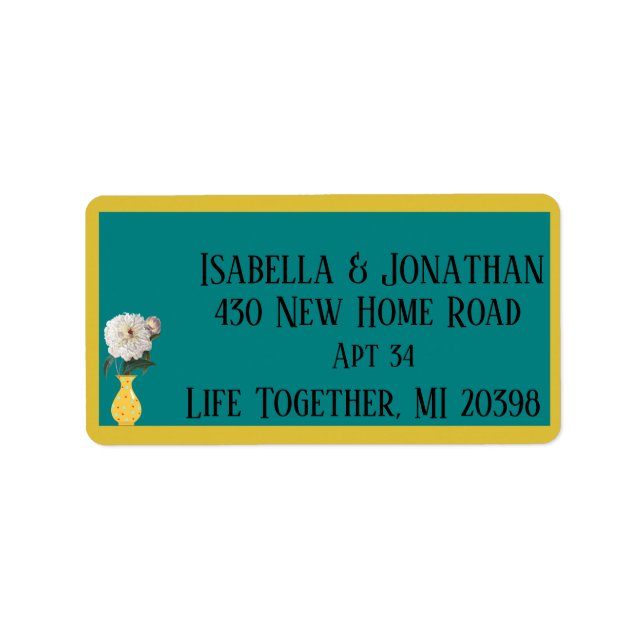 Modern Couples New Home Envelope Address  Label (Front)