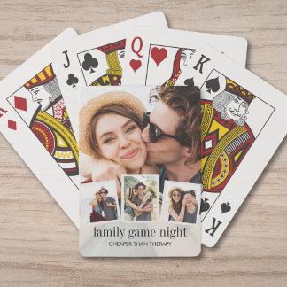 Modern Couples Photo Collage Funny Game Night Playing Cards