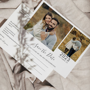 Modern Couples Photo Collage Save the Date Announcement Postcard