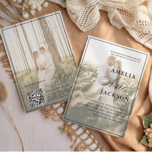 Modern Couple's Photo Wedding Invitation