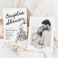 Modern Couples Shower Champagne Invitation