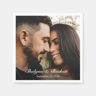 Modern Couples Shower Photo Napkin