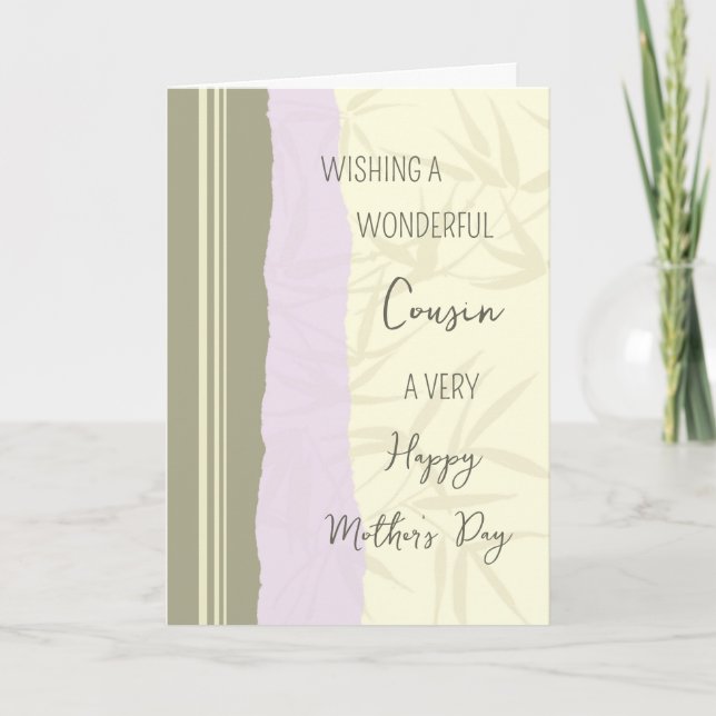 Modern Cousin Happy Mother's Day Card (Front)
